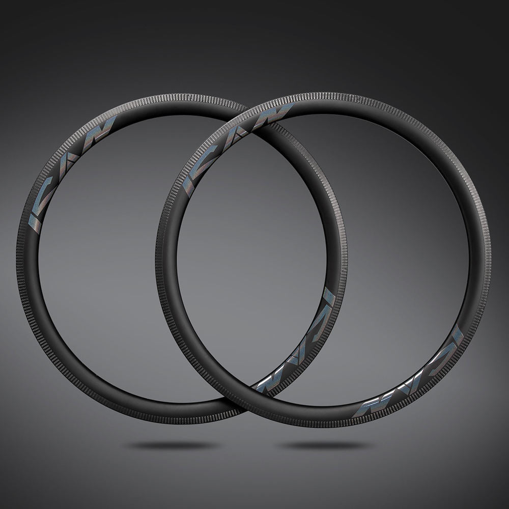 ICAN Road V-brake Laser Glossy logo Big Discount Racing Carbon Bicycle Super Light Clincher Bike Rims