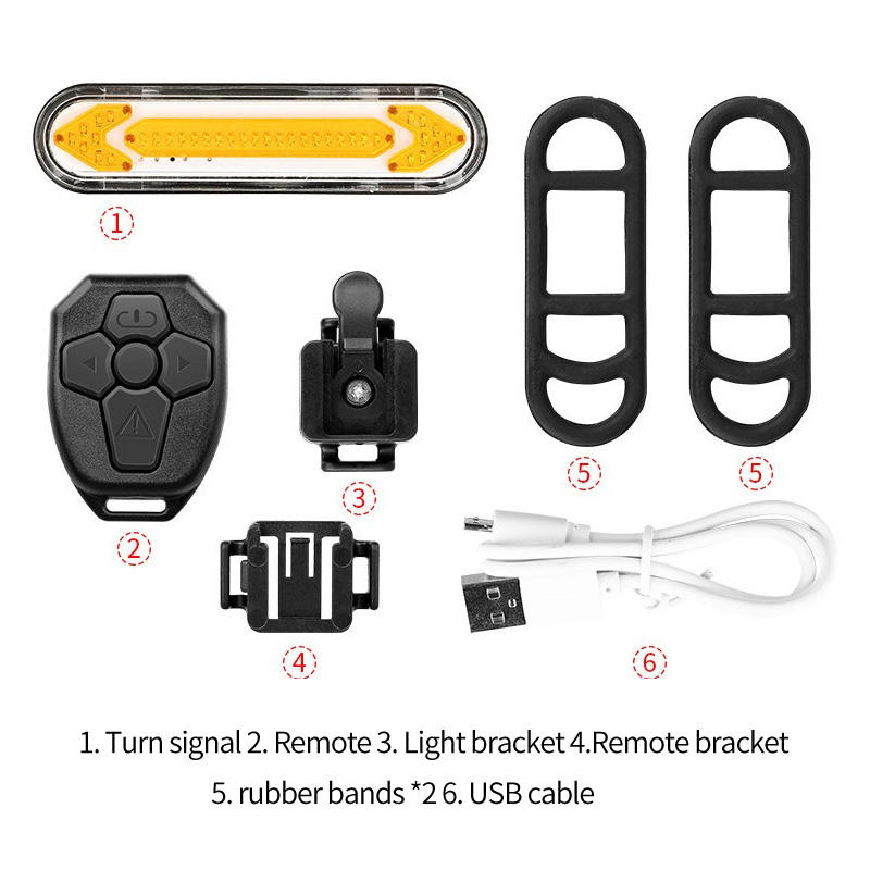 Bike Light Remote Turn Signal Bicycle Tail Light USB Rechargeable Rear Light LED Bike Lantern