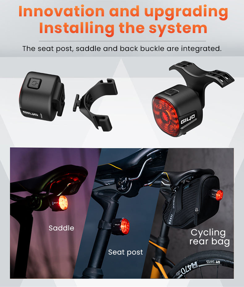 Bicycle Helmet With Light Smart LED Mtb Road Bike Brake Light Signal Bicycle Bike Light