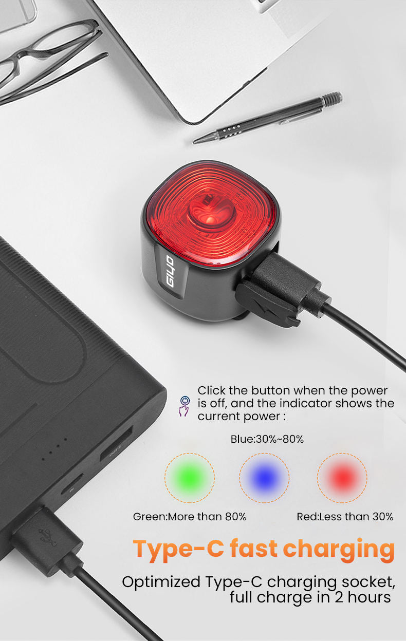 Bicycle Helmet With Light Smart LED Mtb Road Bike Brake Light Signal Bicycle Bike Light