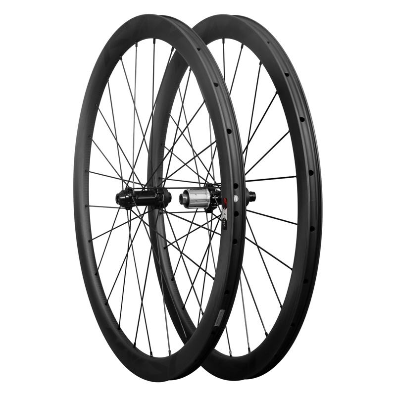 700C Toray T700 Carbon Wheel Road Bike Wheelset 40C Rim 40mm Depth 25mm Width Clincher Tubeless Ready