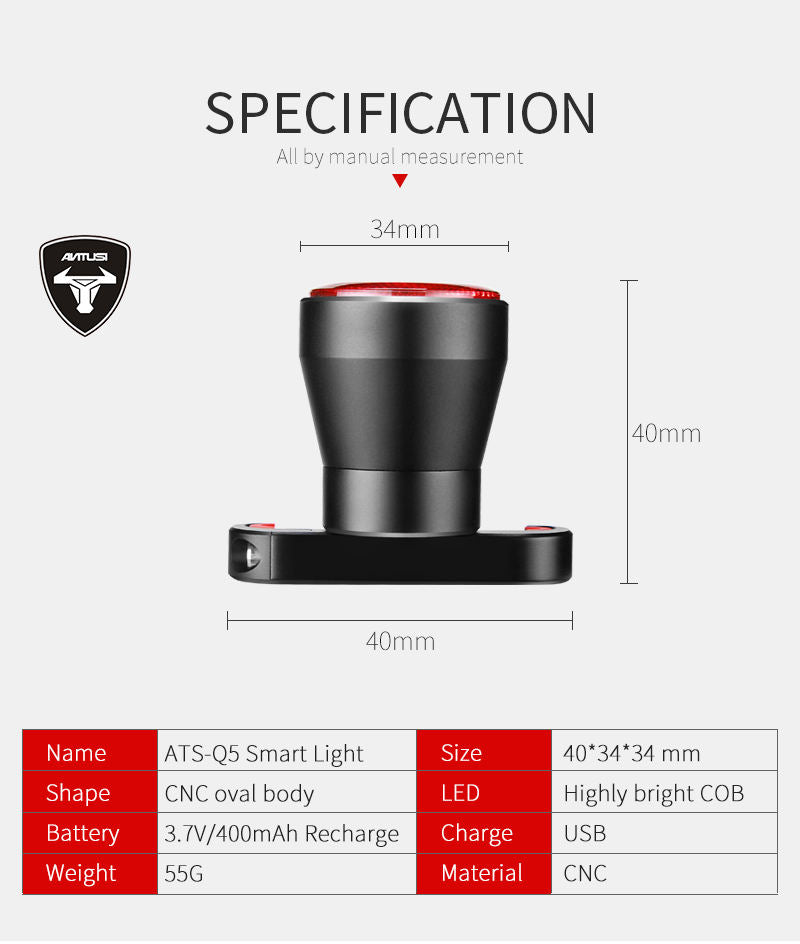 Brake Bike Bicycle Light USB Rechargeable LED Cycling Lamp Flashlight Bicycle Rear Light