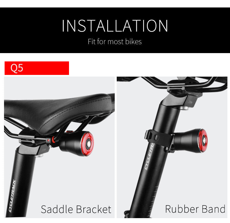 Brake Bike Bicycle Light USB Rechargeable LED Cycling Lamp Flashlight Bicycle Rear Light