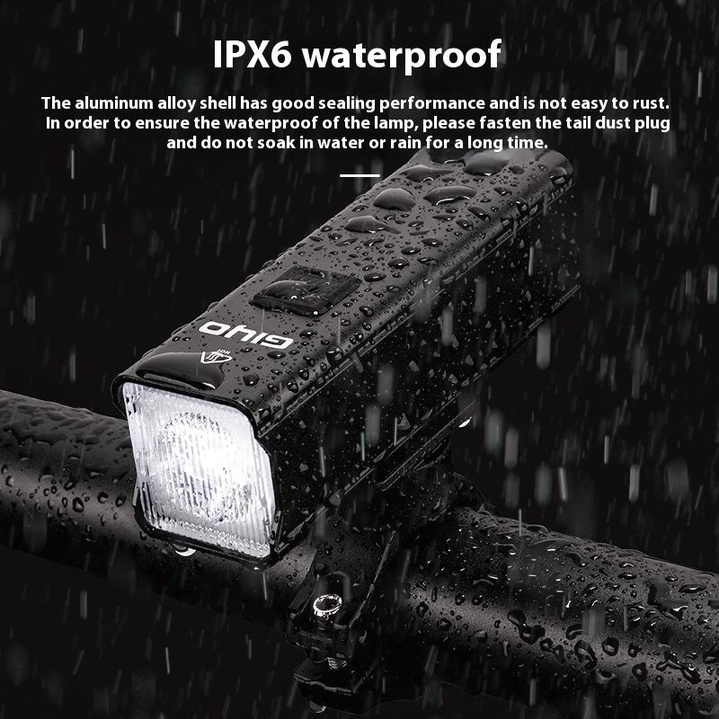 GIYO High Lumen LED Bicycle Headlight USB Charging ABS Waterproof Riding Lights Bicycle Front Light